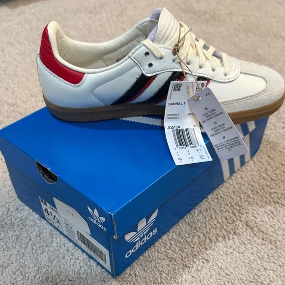 adidas | Shoes | Adidas Samba Lt White And Red Sneakers | Poshmark